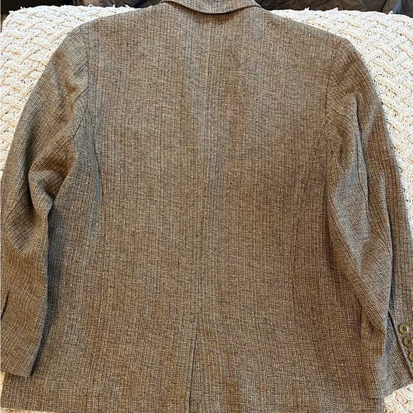 The Territory Ahead Silk Blazer Jacket Basketweave Tan Texture Sports Coat 44S - Picture 6 of 14